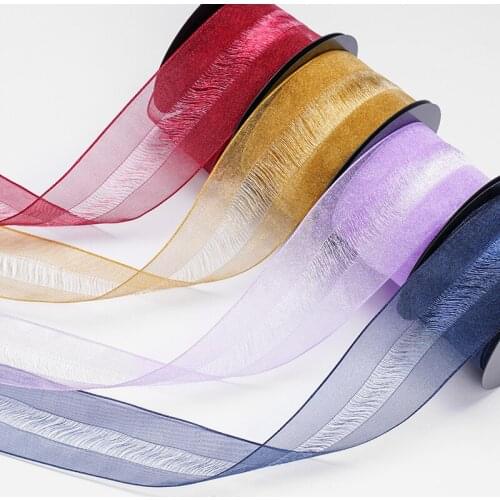 5yards 40mm Hollow Out Nylon Yarn Ribbon Bow Hair Accessories Wedding Decor Flowers Gift Wrapping Diy Handmade Material Ribbons