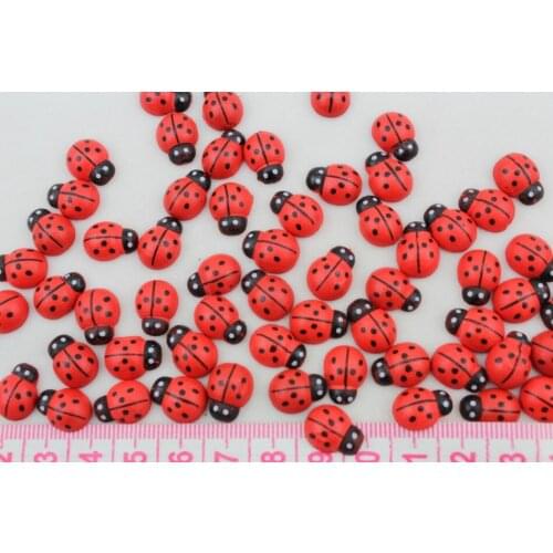 600pcs of Cute Red ladybug wood Wooden Cabochons Charms diy size 13x10mm mini ladybug D10