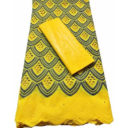 African Guinea Bazin Brocade Damask Fabric for Femme Robe New Bazin Riche Brode with Swiss Cotton Lace 2.5+2.5 yards/set EKM036