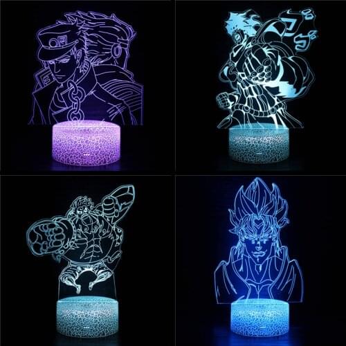 Acrylic 3D Night Light Anime JoJos Bizarre Adventure Childrens Toy Bedroom Decoration Touch Color LED Table Lamp Dio Picture
