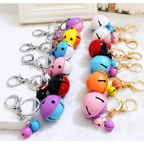 Wedding Party Favors Christmas Bells Keychain Keyring Key Chain Ring Bag Charm Pendants women child Birthday personalised Gift