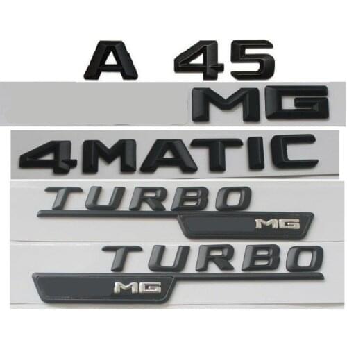 Black Fender Trunk Rear Star Badges Emblems for W176 A45 4MATIC TURBO