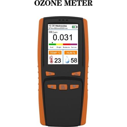 Real Time OZONE O3 Detector & Analyzer 0-5ppm O3 Meter Handheld Tester Counter ozone Air Gas Detector with Temperature and Hum