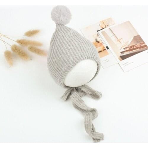 Baby Knitted Hair ball Hat Newborn Photography Props Infants Beanies