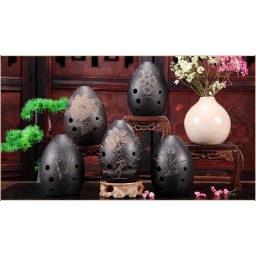 8 Holes F key Ocarina Black Clay Musical Instrument For Children Beginner Gift