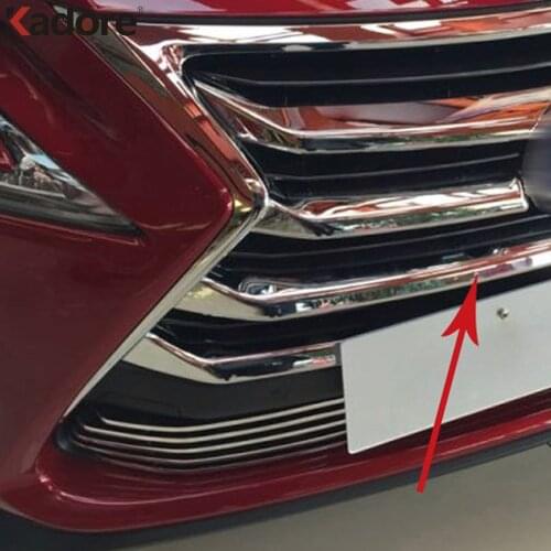 For Lexus NX200 NX300H 2015 2016 ABS Chrome Front Grille Cover Trim Front Center Grills Decoration Trims Sticker Car Styling
