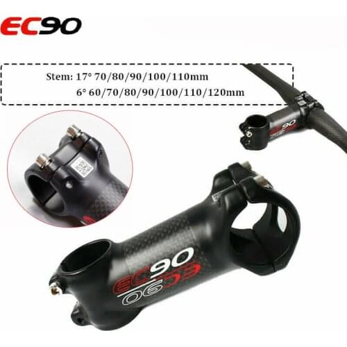 EC90 Potencia MTB Stem Carbon Fiber Riser Rod Stem 31.8mm Bicycle Handlebar Stem 6/17 Degree Bicycle Accessories 60-120mm