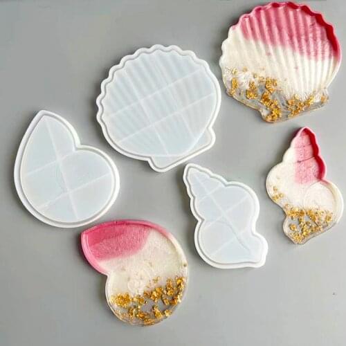 Tray Mold Resin Storage Silicone Mold DIY Epoxy Resin Glue Handmade Marine Shell Mold Saucer Desktop Decoration Casting