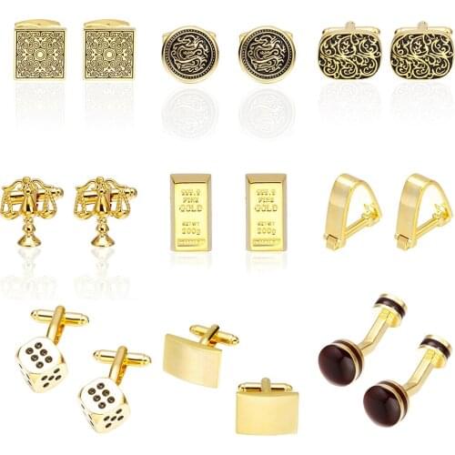 MeMolissa French Shirt Gold Color Men Jewelry Unique Wedding Groom Men High Quality Cuff Links Business Cuffs