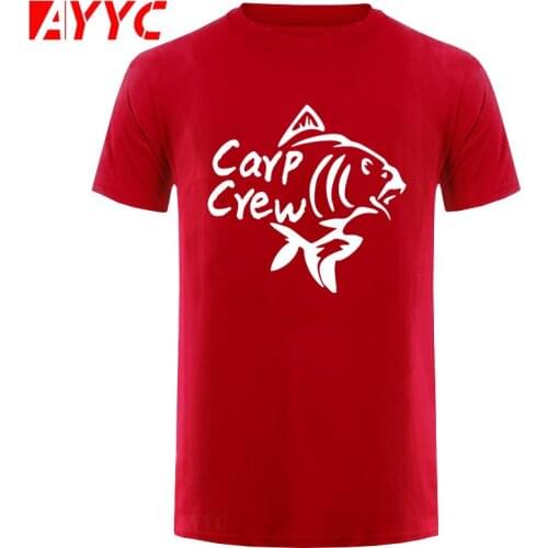AYYC T-Shirt Tshirt Carp Crew Fish T-shirt Summer New Men T Shirts Cotton O-neck Male Short Sleeve Tees Fishings Tshirts