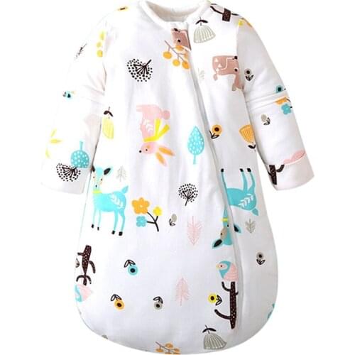 Cotton Sleeping Bag Long Sleeve Sleepsack Swaddle Bags Toddler Sleep Sack Summer Wearable Blanket Children Pajamas Jumpsuit