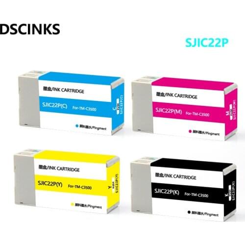 SJIC22P 100% compatible ink cartridge with pigment ink for epson SJIC22P for Epson TM-C3500 for Epson ColorWorks C3500 Series