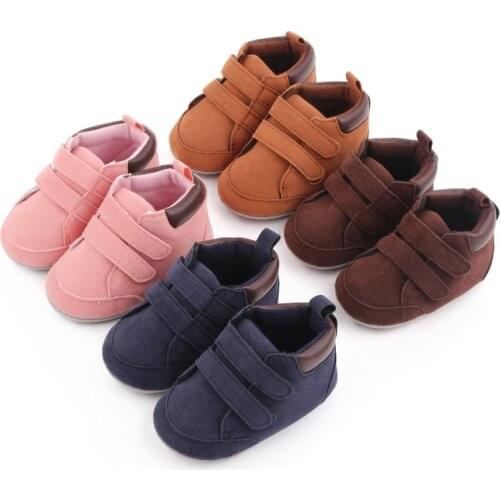 Autumn Fall Newborn Baby Boy Girl shoes Classic Causal Sneakers High-top Retro Leather Shoes Toddler Anti-slip Moccasins