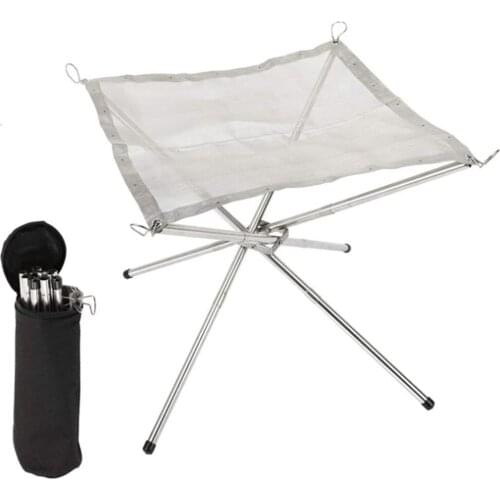 Bonfire Garden Backyard Heating Stainless Steel Outdoor Camping Campfire Fire Rack Disassemble Mesh Pit BBQ Tools Heater Heating