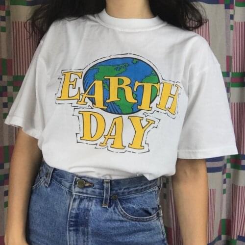 Hahayule Summer Fashion Earth Day 90s Aesthetic Women T-Shirt Tumblr Fashion Street Style Tee Cute Summer Tops Hipsters