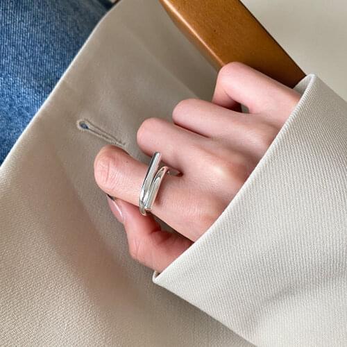 Minimalist 100% 925 sterling silver geometric line rings for women fine jewelry, engagement party gifts female ring accessories