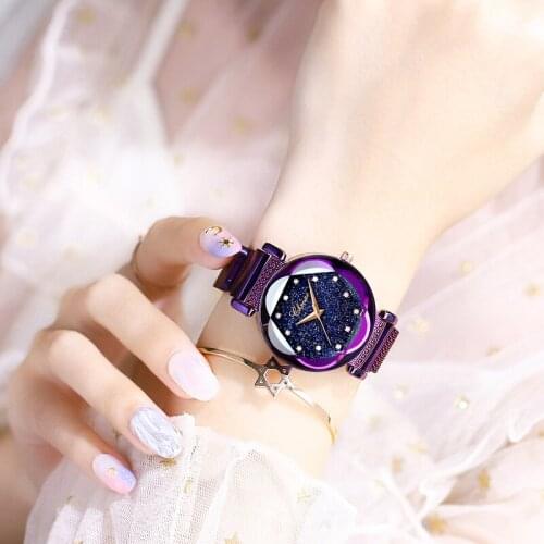 CHENXI Fashion Watch Magnetic Mesh Belt Ladies Quartz Watch Luxury Waterproof All-match Girl Gypsophila Flower Shape Watch WA174