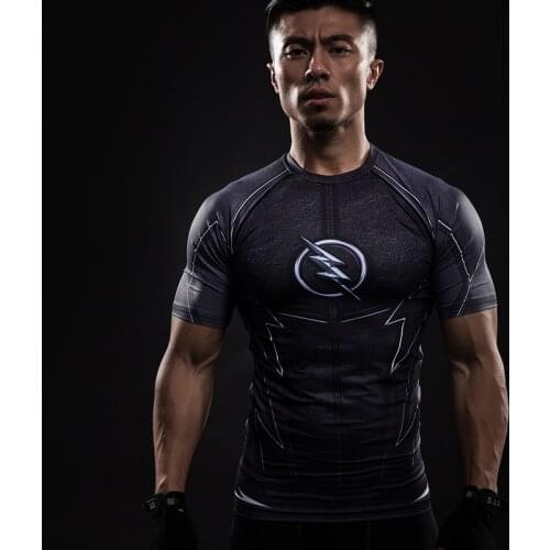 Costume Reverse black Flash 3D Printed T-shirts Men Raglan Short Sleeve Superhero Compression Shirt Fitness Clothing Tops Male