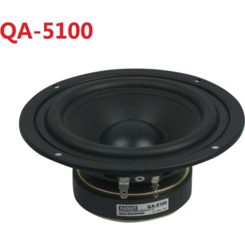 1Pieces Kasun QA-5100/QA-5101F/E-5019 Home Audio HiFi DIY 5'' Mirange Speaker Driver Unit Black PP Cone 8ohm/90W D147mm