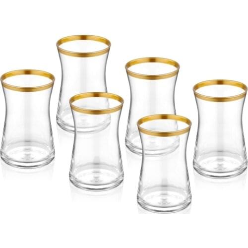 The Mia New Season Gift Service Presentation For Modern Design Luxury Quality Glass Glam Gold Tea Cup 6 Pcs