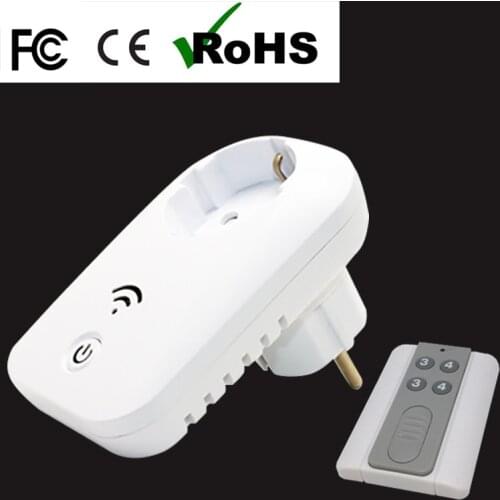 The most ideal free shipping white EU standard AC110V/220V 16A portable wall plug wireless power socket with remote control