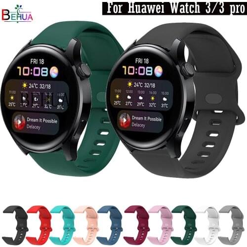 20mm 22MM Silicone WatchBand For Huawei Watch 3 3 pro / 2 pro Smart Strap Wristband bracelet For Huawei Honor GS Pro WristStrap