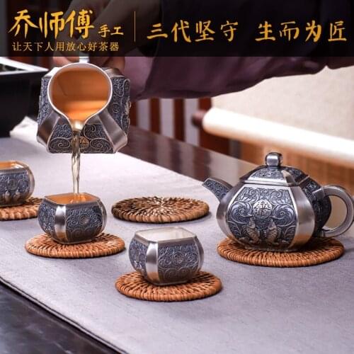 Joe teacher manual silver teapot fair silver pot of 999 sterling silver cup cup home tea kungfu tea set