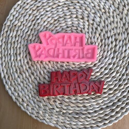 Diy Silicone 3D Happy Birthday Letters Numers Mold for Ice Jelly Chocolate Mold Birthday Cake Decorating Tool Mould