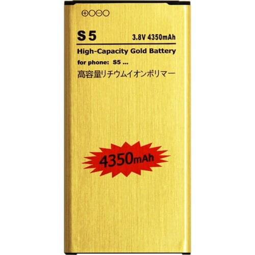 Gold Replacement S5 Battery For Samsung Galaxy S5 i9600 G9008V G9006 G900R4 Golden Battery EB-BG900BBE EB-BG900BBC