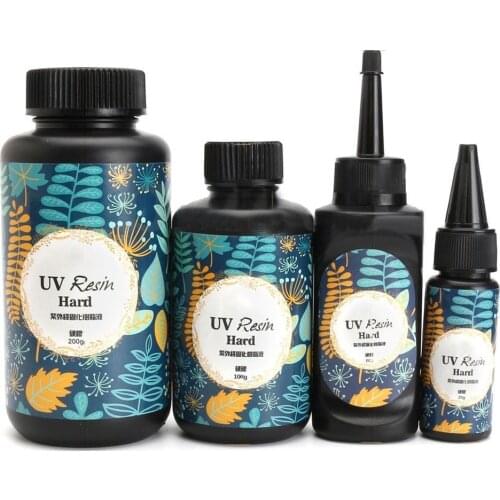 New 10/15/25/60/100/200g DIY UV Resin Transparent Hard Glue Ultraviolet Cure Quick-drying Non-toxic Sunlight Activated Hard Glue