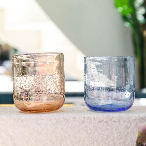 2 Bubble Glass Fashion Couple Water Cups 350ml Handmade Bubble Water Juice Milk Cocktail Glasses Exquisite Gift Cup for Friends