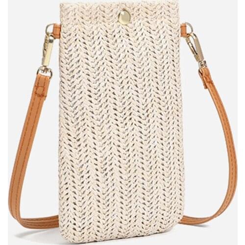 2021 New Summer Beach Shoulder Bags For Women Woven Straw All-match Ladies Crossbody Bags Mobile Phone Handbags Coin Purse