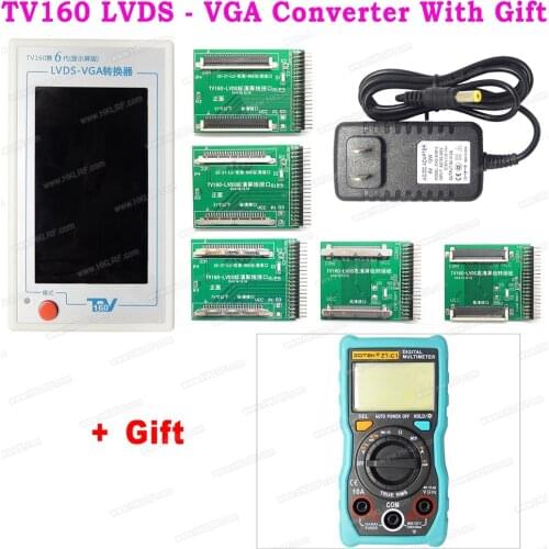 TV160 6th Mainboard Tester Tools LCD Display Vbyone LVDS Converter Tester With ZT-C1 Multimeter Tester