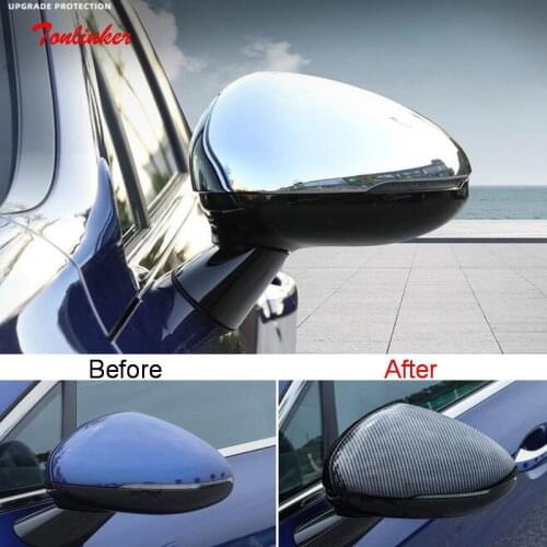 Tonlinker Exterior Car Rearview mirror Cover Stickers For KIA K5 OPTIMA 2020-21 Car Styling 2 PCS ABS Chrome Cover Stickers