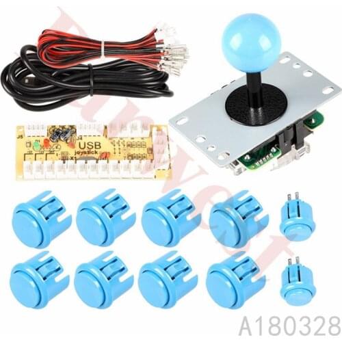 1Player Zero Delay USB Encoder to PC Games Arcade Games DIY Parts Kit for Rapsberry Pi with 24mm/30mm arcade sanwa Push Button