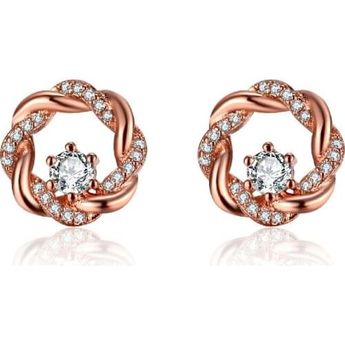 925 Silver Jewelry Earrings Inlaid Zircon Gemstones Fashion Lady Stud Earring Accessories for Wedding Engagement Party Gifts