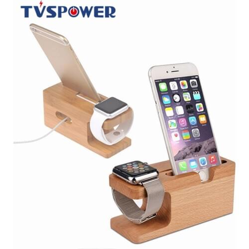 Charging Dock Station Bamboo Wood Holder for iPhone 11 Pro x xs xr Samsung HUAWEI for Apple Watch Smartwatch Charger Phone Stand