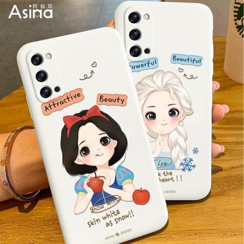 ASINA Liquid Silicone Case For OPPO Reno 2 3 4 5 6 Pro Cute Anime Cover Bumper For Realme X7 Find X3 Lite A73 A94 Cartoon Fundas