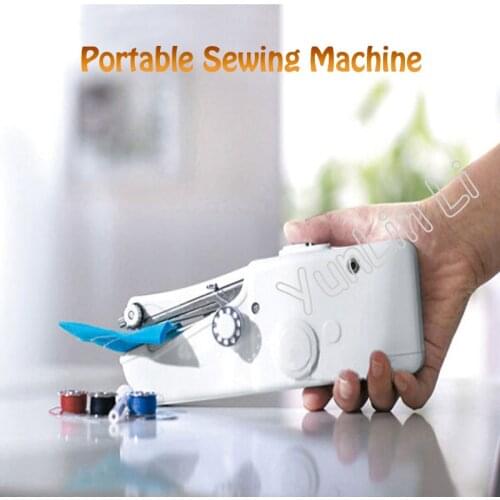 10pcs/lot Mini Sewing Machine Electronic Portable Cordless Stitcher Household Handy Stitching Machine