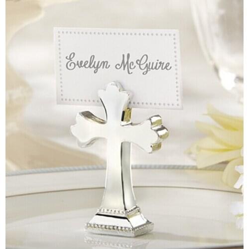 10pcs/lot Originality Silver Resin Cross Place Card Holder/ Table Name Number Holder Party Decoration Supplies