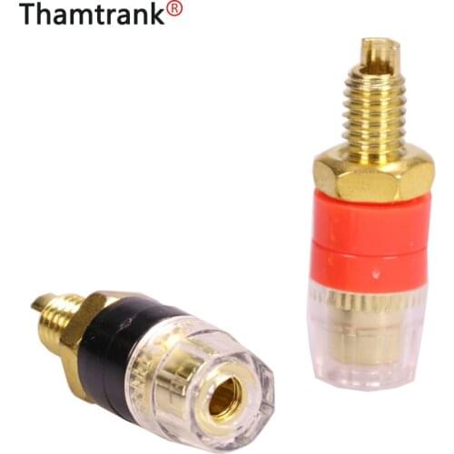 10pcs/lot Banana Plug Terminals Gold Plated Speaker Binding Post Banana Terminal Connector 5 Pairs Black & Red