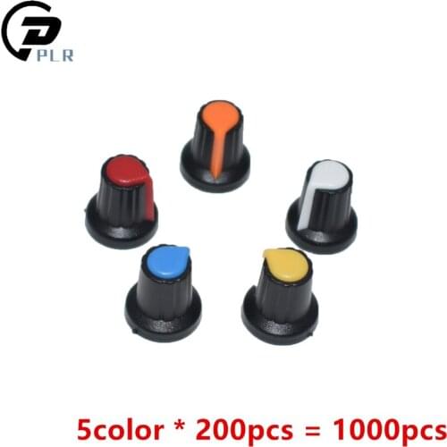 1000PCS/lot WH148 potentiometer knob cap(copper core) 15X17mm 6mm Shaft Hole AG2 Yellow Orange Blue White Red