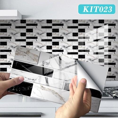 12pcs/set Marble Mosaic Frosted Tile Floor Wall Sticker Kitchen Bathroom Home Renovation Wallpaper Non-slip Thicken Wall Decals