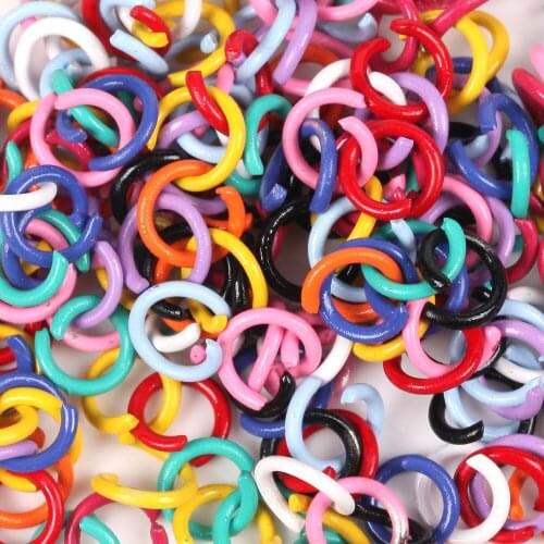 200pcs Fashion Colorful Mixed Rubber Open Rings ​DIY Jewelry Making Findings Supplies Accessories 8mm