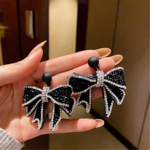 2021 Korean New Fashion Design Sense Line Bow Earrings Female Elegant Temperament Light Luxury Simple Earrings