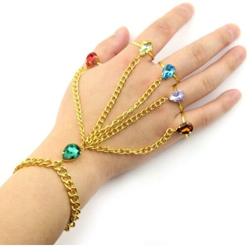Infinite Power Glove Gauntlet Bracelets Bangles Gem Stone Pulsera For Women Girls Jewelry Gift
