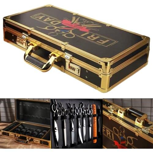 Barber Salon Case Aluminum Frame Lock Attache Hair Clippers Combs Tool Box