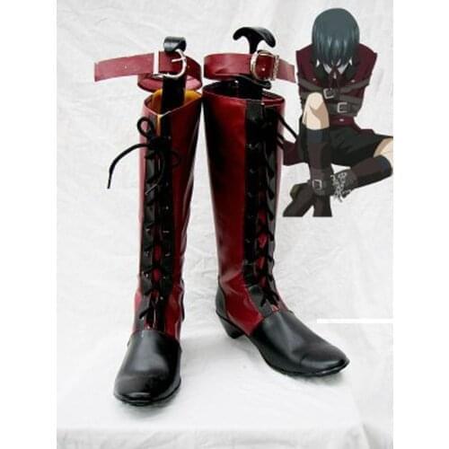 Black Butler Ciel Phantomhive Red and Black Cosplay Boots Shoes Anime Party Cosplay Show Boots Custom Made for Adult Men Shoes