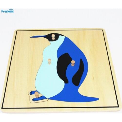 Baby Toy Kids Montessori Penguin Puzzle Animal for Children Wood for Early Childhood Education Preschool Training Learning