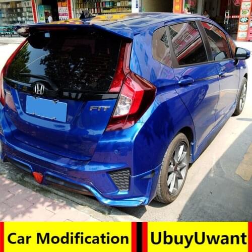 For honda fit 2015 Spoiler ABS Material Car Rear Wing high quality for honda jazz 2014 2015 2016 2017